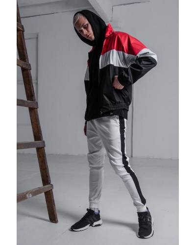 Штани чоловічі джогеры з лампасами, білі