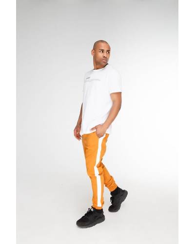 Штани чоловічі джогеры з лампасми жовті