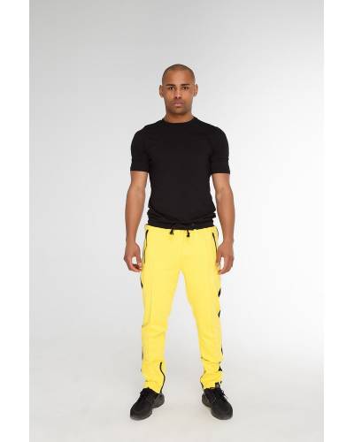 Штани чоловічі спортивні з рядком і лампасами жовті