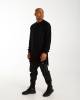 Men's longline sweater with slits black