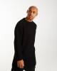 Men's longline sweater with slits black