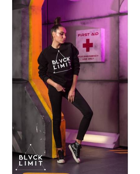 Світшоти жіночий з логотипом чорний на флісі