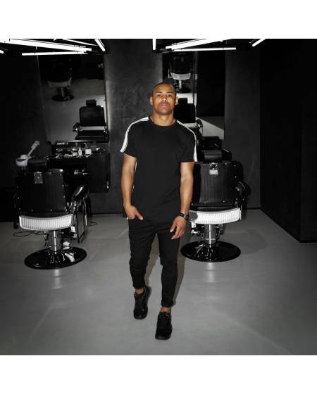 Mens t-shirt with stripes black