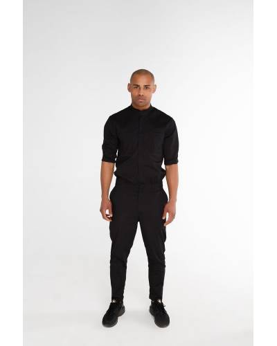 Комбинезон мужской без воротника черный