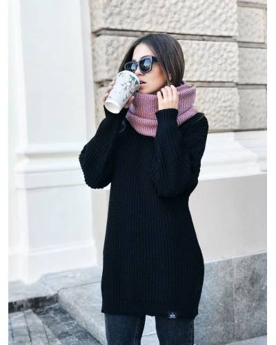 Scarf cowl women's knit pink