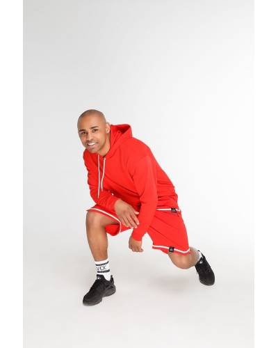 Шорты мужские структурные с полоской внизу красные