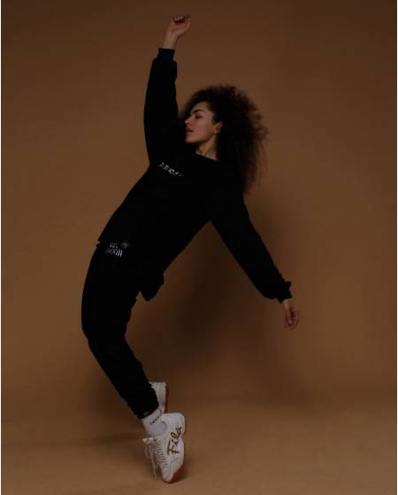 Штаны женские OVERSIZE с вышивкой est. MMXIII - черные