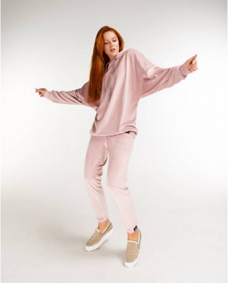 Штаны велюр женские пудра