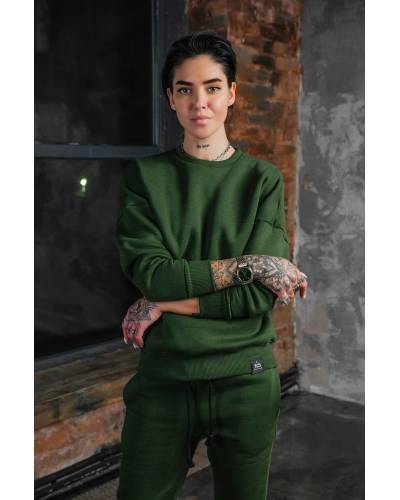 Світшоти жіночий OVERSIZE на флісі зелений