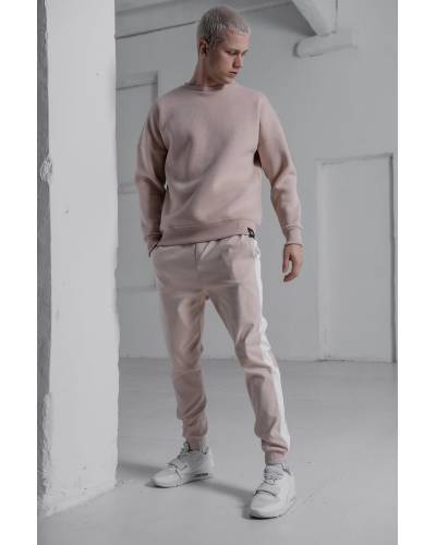 Свитшот мужской OVERSIZE на флисе бежевый