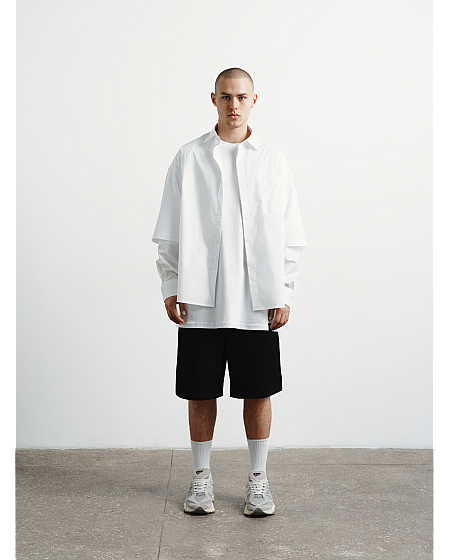Shirt with Double sleeve white