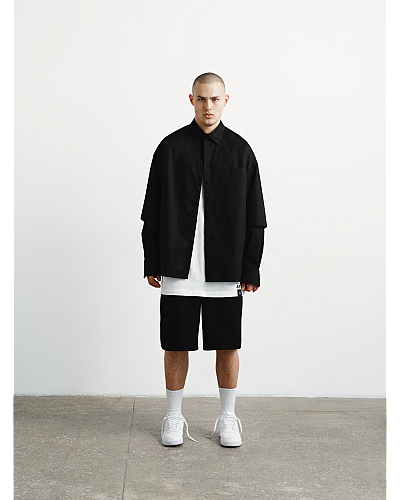 Рубашка Double sleeve черная мужская