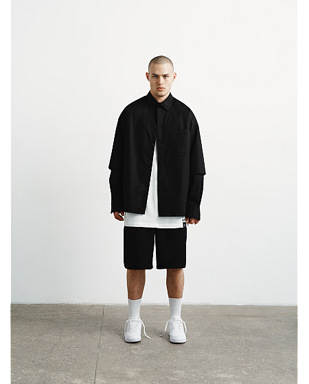 Shirt with Double sleeve black
