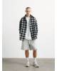 Рубашка oversize в клетку серая