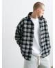 Рубашка oversize в клетку серая
