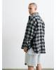 Рубашка oversize в клетку серая