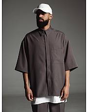Рубашка oversize DIFFERENT ONE Soft Graphite мужская