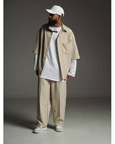 Сорочка oversize DIFFERENT ONE Macadamia чоловіча