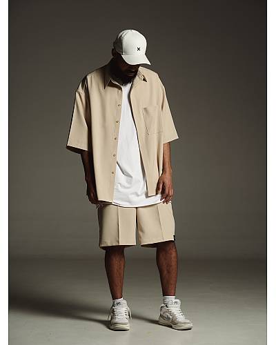 Сет брючные шорты с рубашкой oversize Macadamia мужские