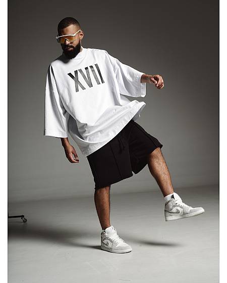 DIFFERENT ONE Onyx shorts with arrows for men