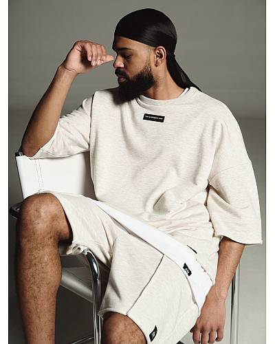 DIFFERENT ONE Melange Sand shorts with arrows for men