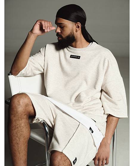 DIFFERENT ONE Melange Sand shorts with arrows for men