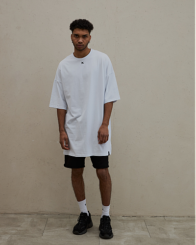 Футболка мужская Extra long X white