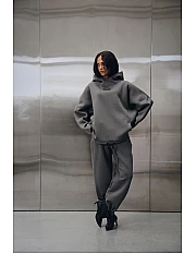 Сет c худи Steel женский [HIGH NECK HOODIE / RELAXED fit WIDE joggers]