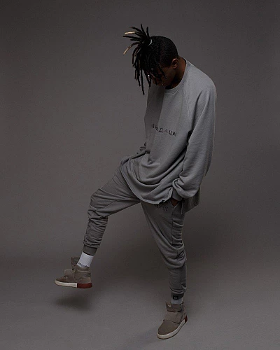 Штаны мужские OVERSIZE с вышивкой est. MMXIII серые