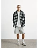 Рубашка oversize в клетку серая