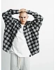 Рубашка oversize в клетку серая
