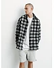 Рубашка oversize в клетку серая
