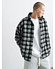 Рубашка oversize в клетку серая