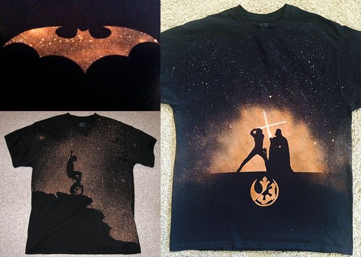 Черная футболка с необычным принтом